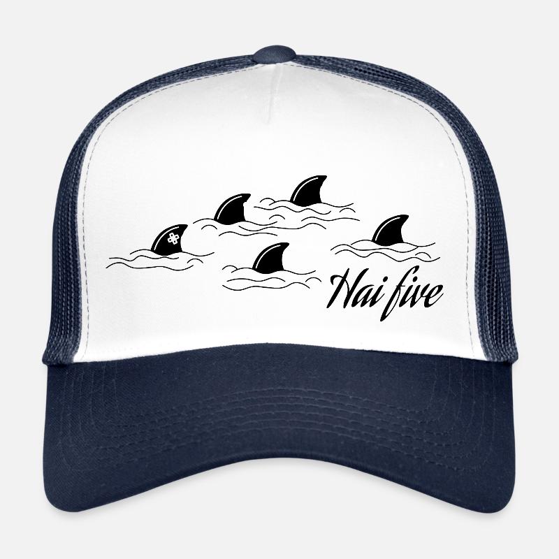 Requin Five - Cadeau de requin - Casquette trucker  - blanc/marine