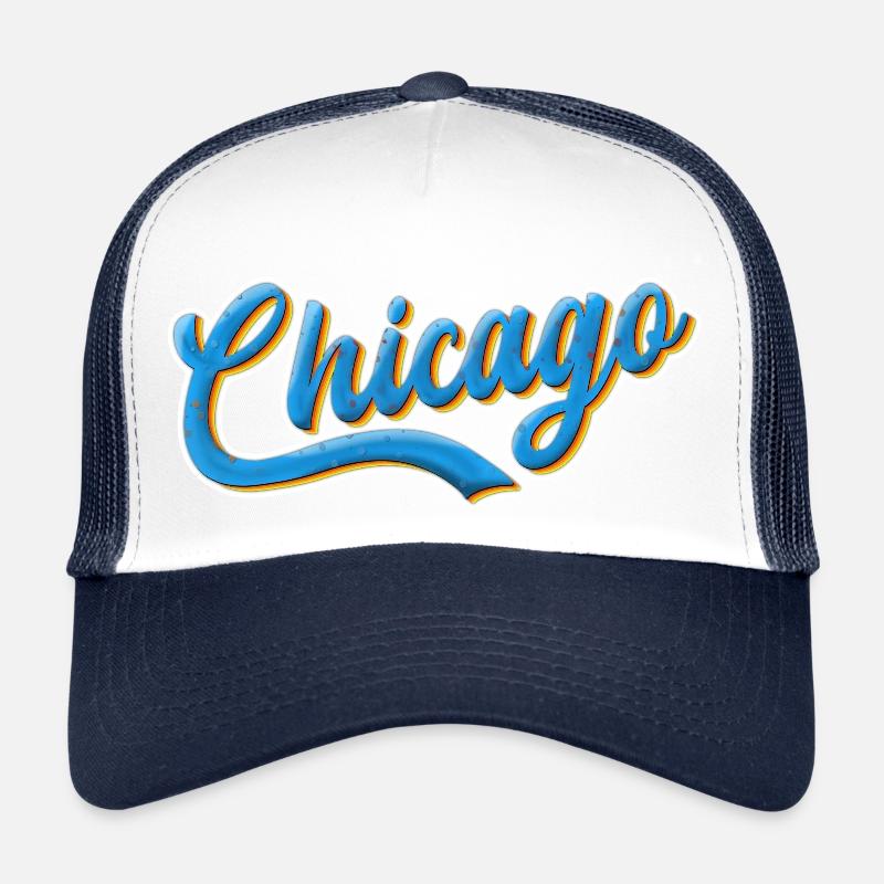Chicago cooles Design - Trucker Cap - Weiß/Navy
