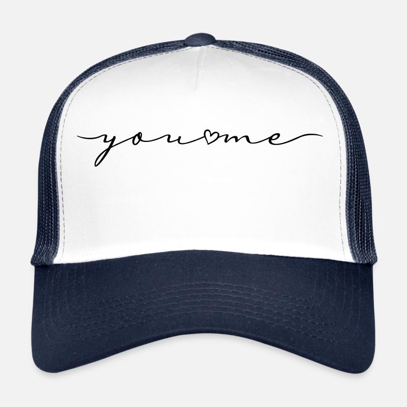 Du und Ich You and Me Liebe Kalligrafie Schrift - Trucker Cap - Weiß/Navy