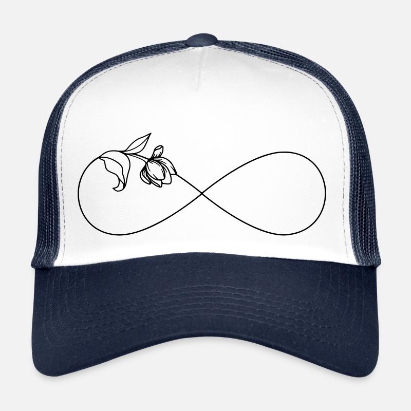 Symbole de l'infini simple Infinity avec fleur Casquette trucker 