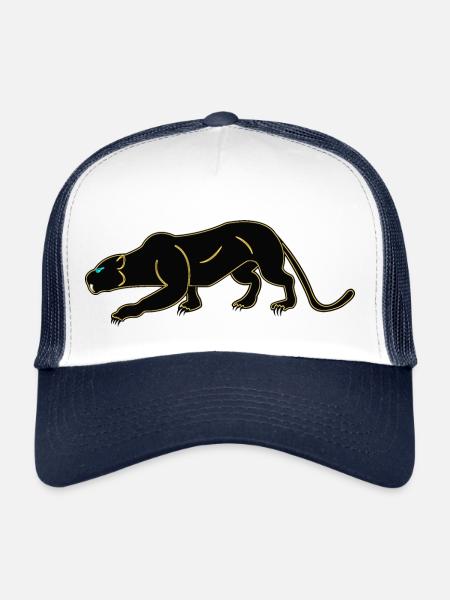 Panthères noires - Casquette trucker  - blanc/marine - Devant