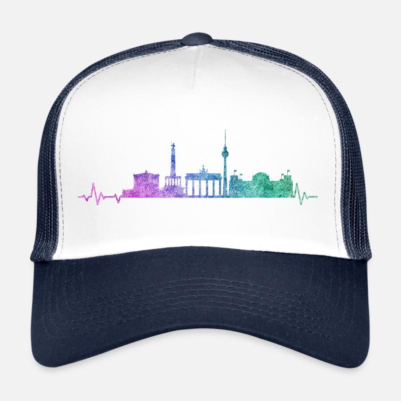 Berlin Skyline - Trucker Cap - Weiß/Navy