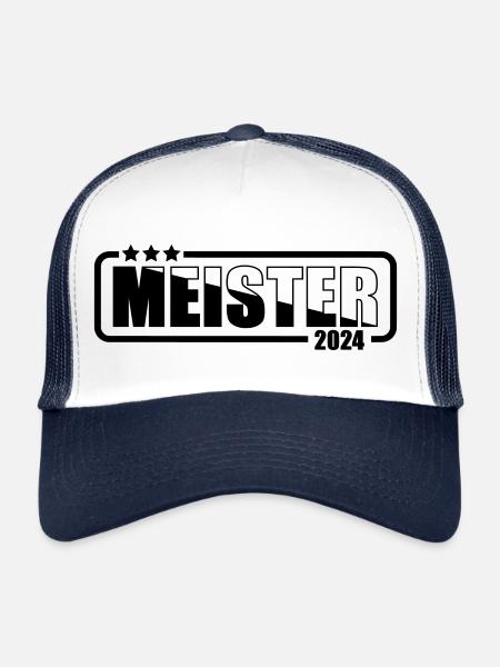 Meister 2024 Aufstiegstrikot Aufstieg 24 - Trucker Cap - Weiß/Navy - Vorne
