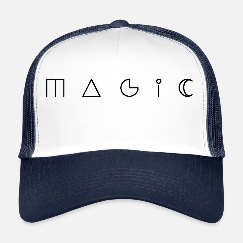Magic Wort mit mystischen Symbolen Minimalismus - Trucker Cap - Weiß/Navy