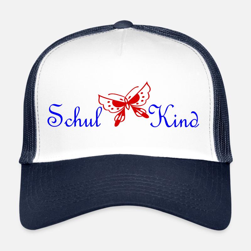 Schulkind Schmetterling - Trucker Cap - Weiß/Navy