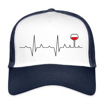 weinglas puls - Trucker Cap - Weiß/Navy - Vorne