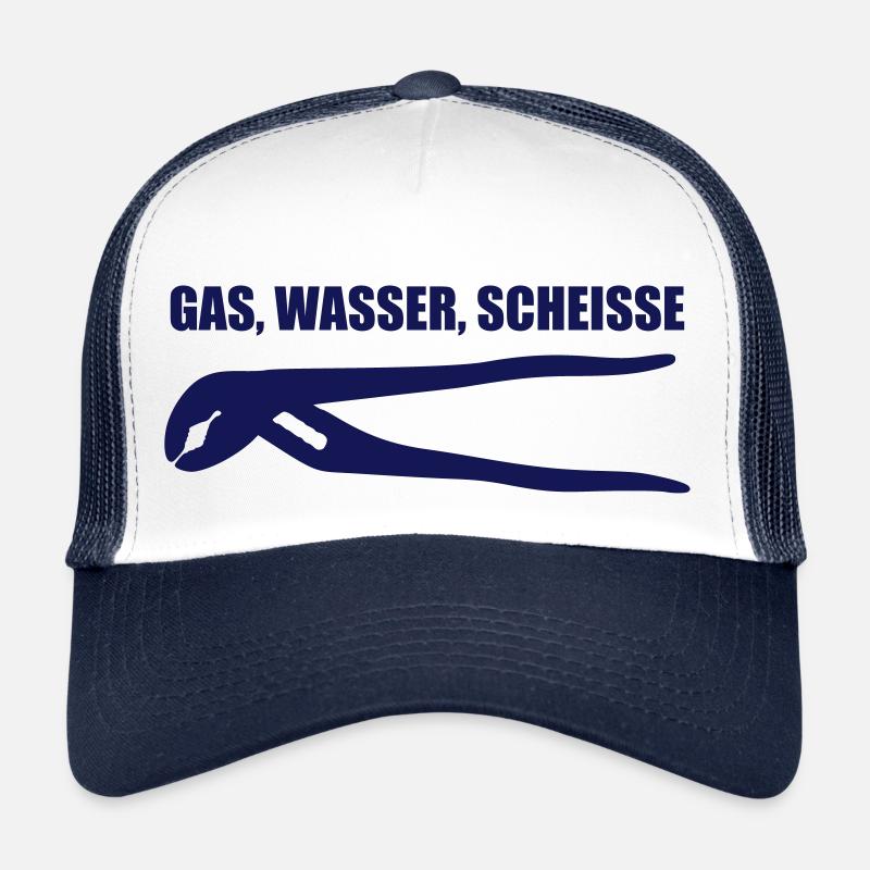 Gas Wasser Scheiße - Trucker Cap - Weiß/Navy