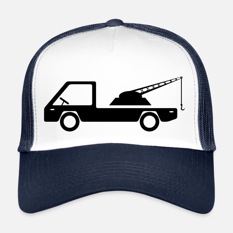 Abschleppwagen Grafik - Trucker Cap - Weiß/Navy