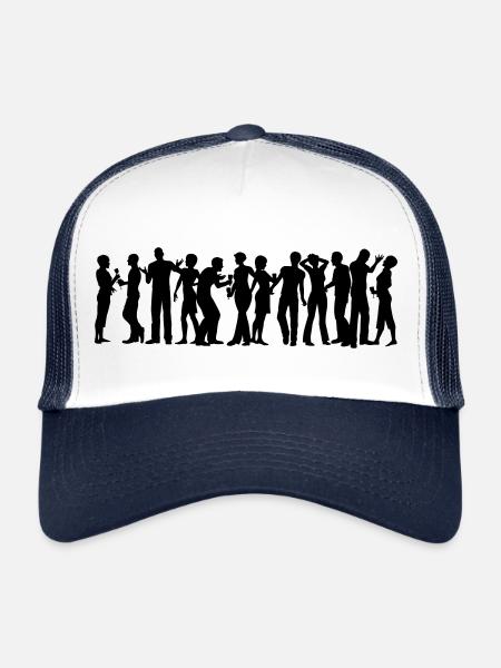 Casquette de parti - Casquette trucker  - blanc/marine - Devant