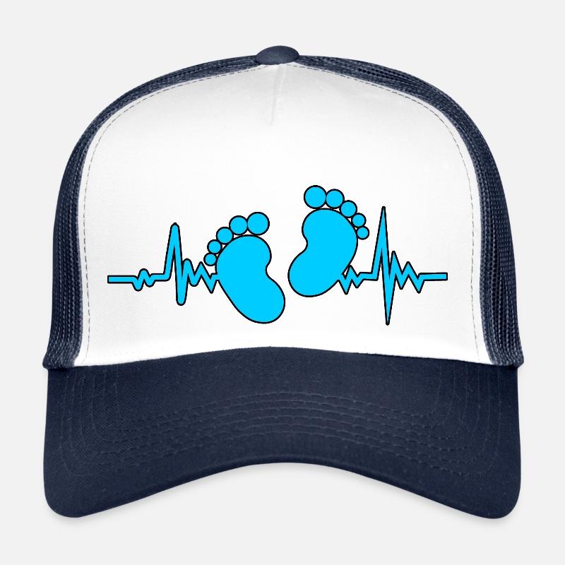 Herzschlag Baby Junge - Trucker Cap - Weiß/Navy