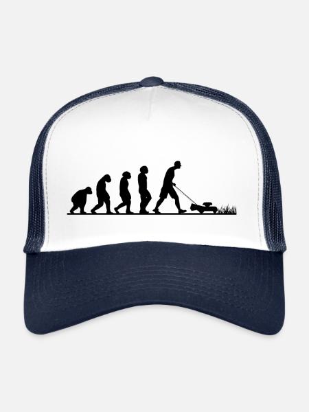 EVOLUTION LAWNMOWING - Casquette trucker  - blanc/marine - Devant