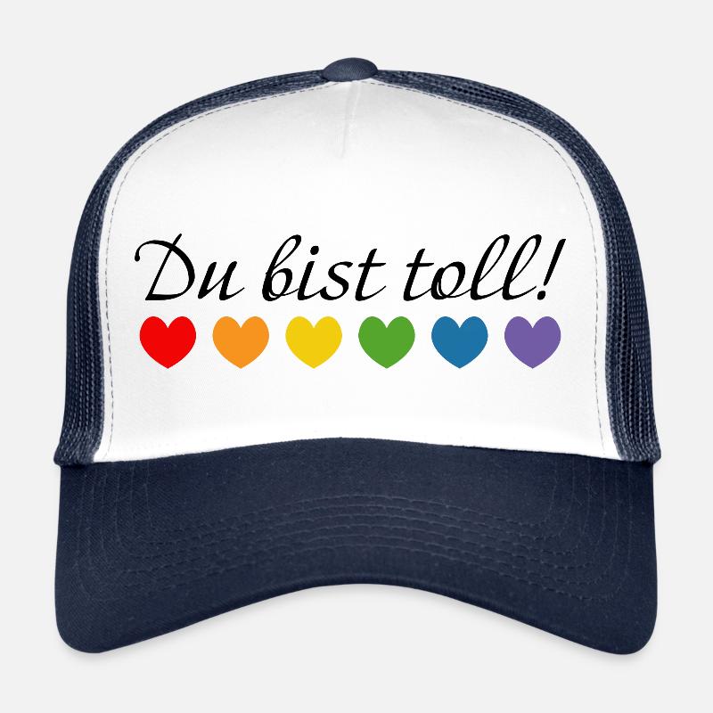 Regenbogenherzchen du bist toll Trucker Cap