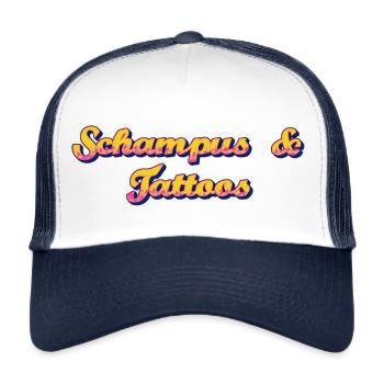 tattoos und - Trucker Cap - Weiß/Navy - Vorne
