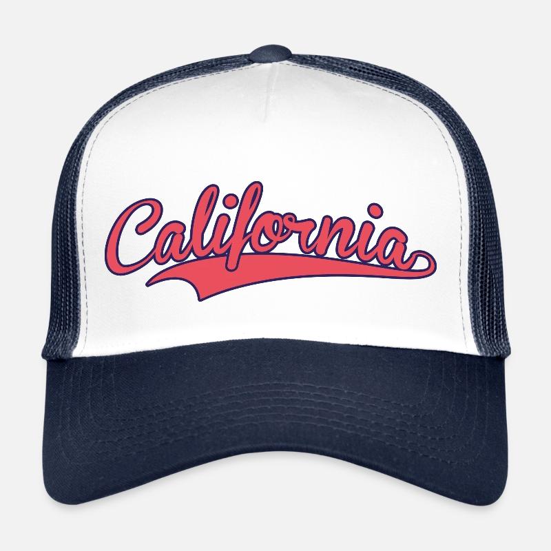 California retro cursive logo in two color Trucker Cap