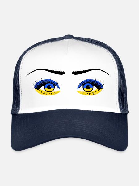 Ukraine Eye Solidarity - Casquette trucker  - blanc/marine - Devant
