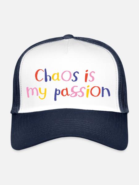 Le chaos est ma passion - Casquette trucker  - blanc/marine - Devant