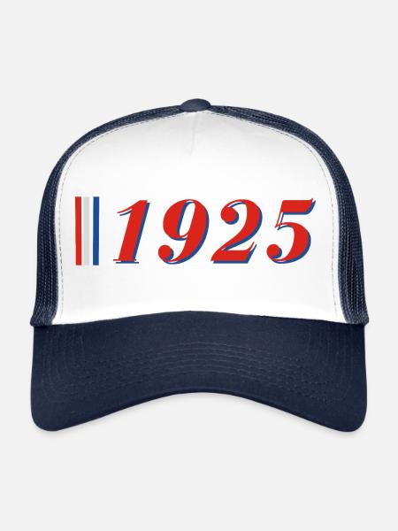 Année 1925 - Casquette trucker  - blanc/marine - Devant