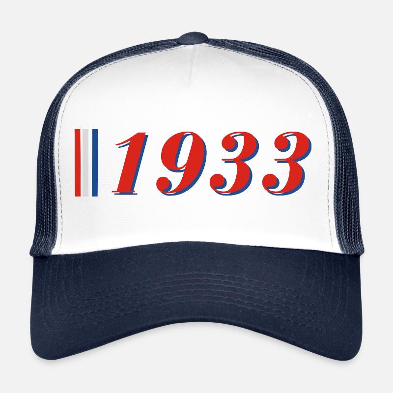 Année 1933 - Casquette trucker  - blanc/marine