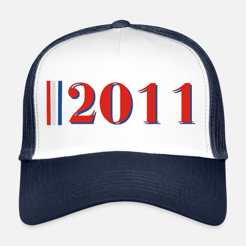 Année 2011 - Casquette trucker  - blanc/marine