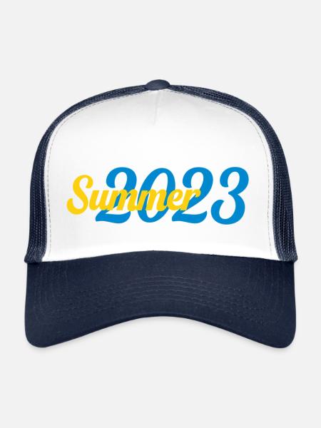 Summer 2023 - Trucker Cap - white/navy - Front