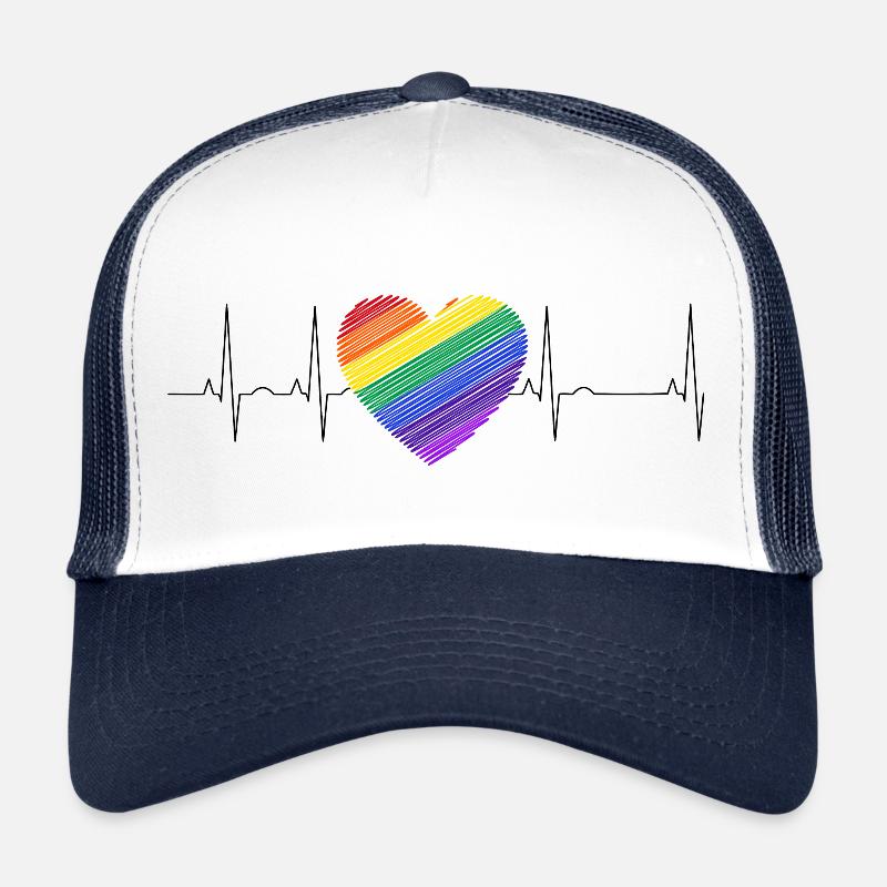 Heart palpitations Heart Rainbow Diversity Trucker Cap