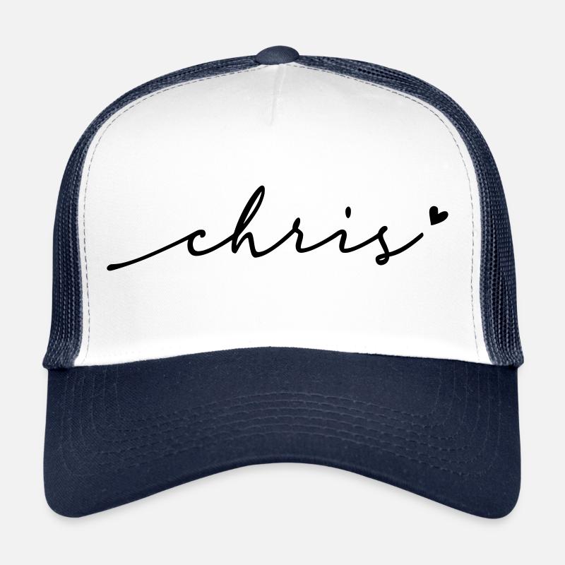Chris Cursive Name Trucker Cap