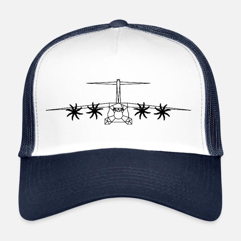 Low Polygon Militär Transporter Flugzeug Trucker Cap