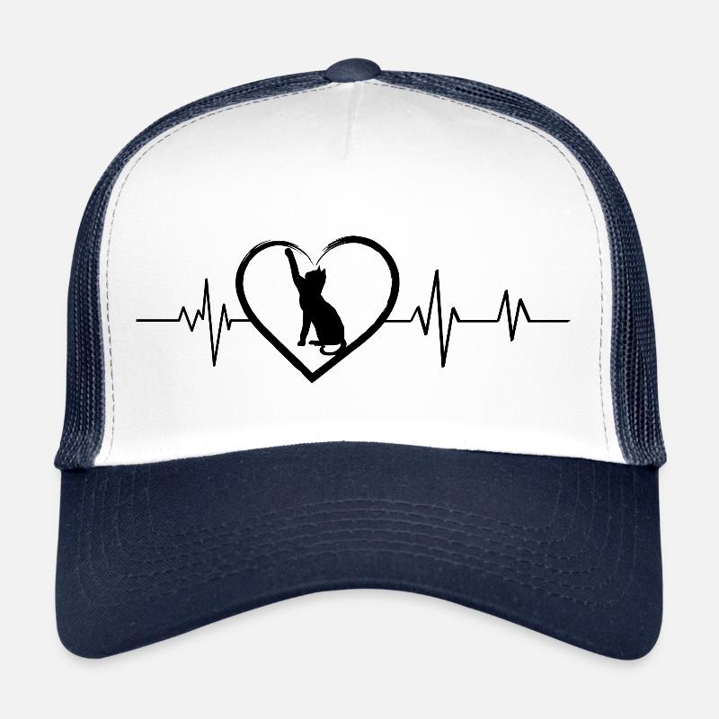 battement de cœur chat Casquette trucker 