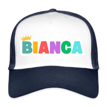 Bianca! Personnalisable - Casquette trucker  - blanc/marine - Devant