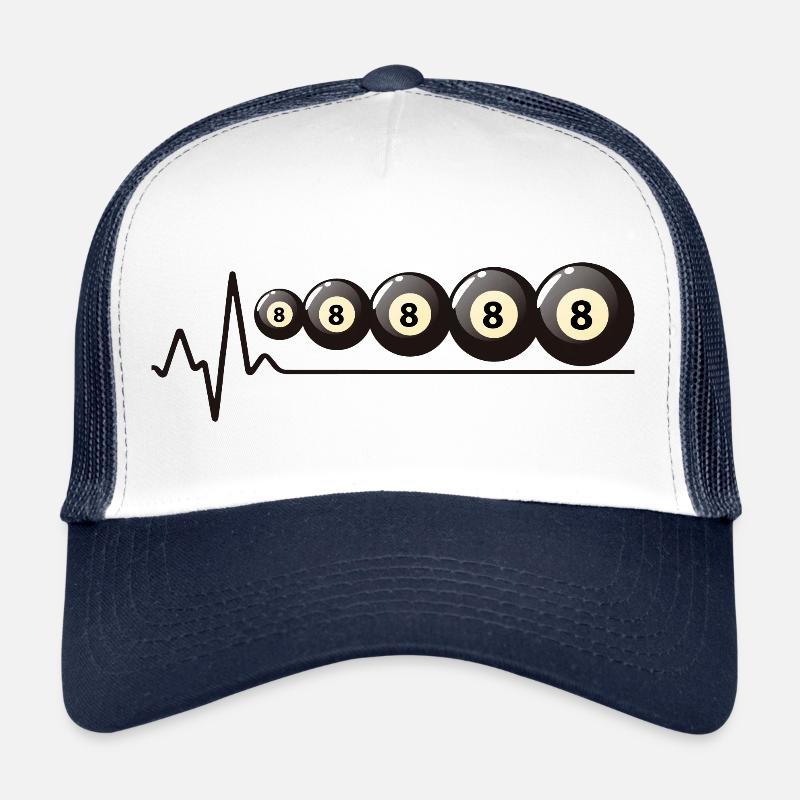 Billard-Herzschlag - Trucker Cap - Weiß/Navy