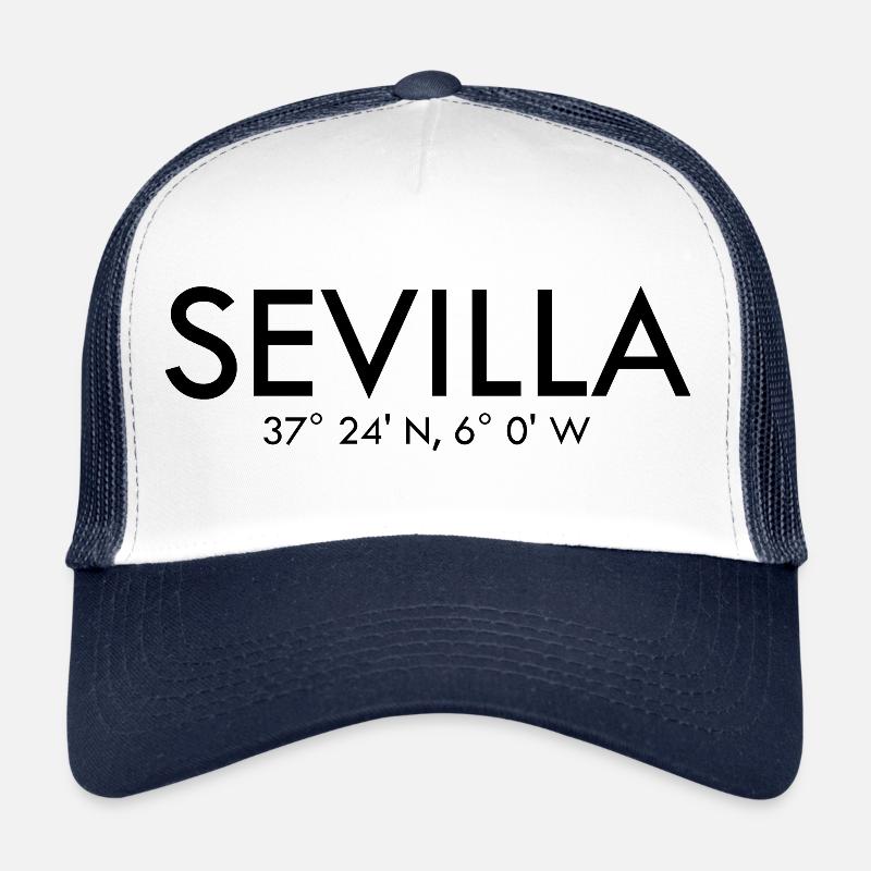 Sevilla - Spain - Coordinates Latitude Longitude Trucker Cap