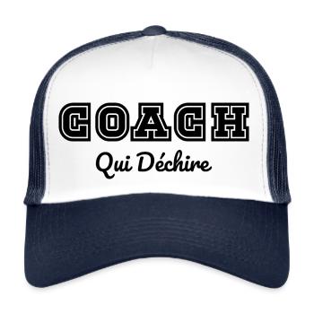 Coach Qui Déchire - Casquette trucker  - blanc/marine - Devant