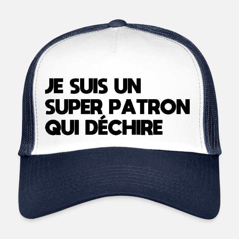 PATRON QUI DÉCHIRE - Casquette trucker  - blanc/marine