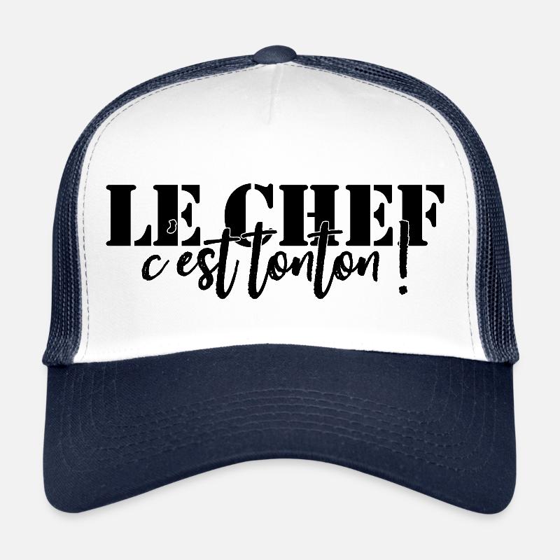 Personalized 🍴 apron The chef is UNCLE! - Trucker Cap - white/navy