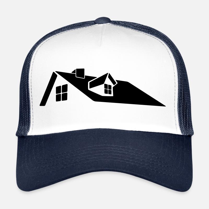Logo de la maison sur le toit avec lucarne Casquette trucker 