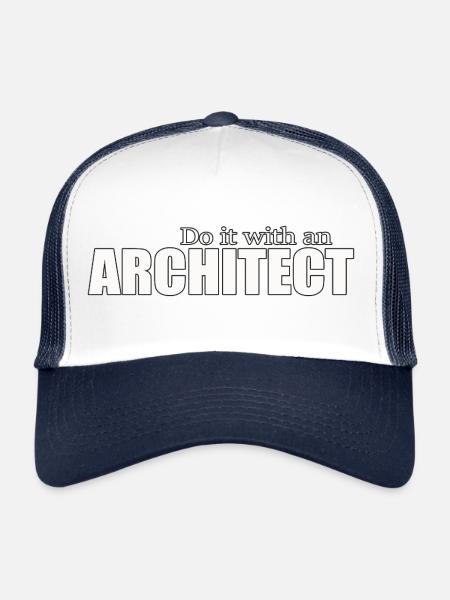 Architect - Trucker Cap - white/navy - Front