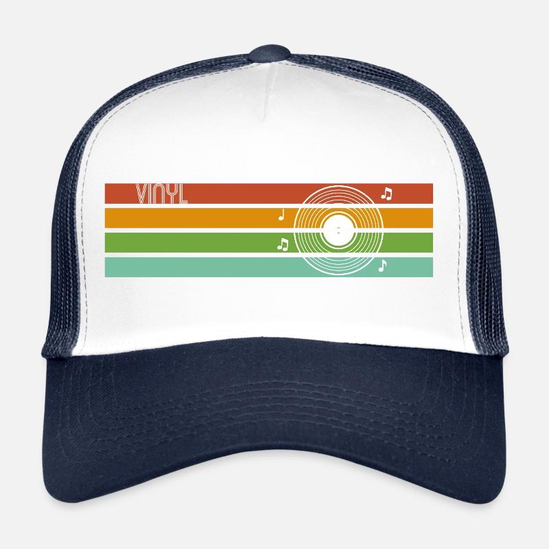 VINYLE RÉTRO - Casquette trucker  - blanc/marine