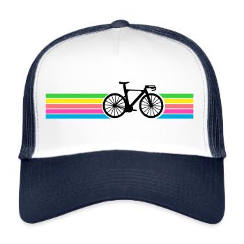 Fahrrad Neon weiß Motiv - Trucker Cap - Weiß/Navy - Vorne