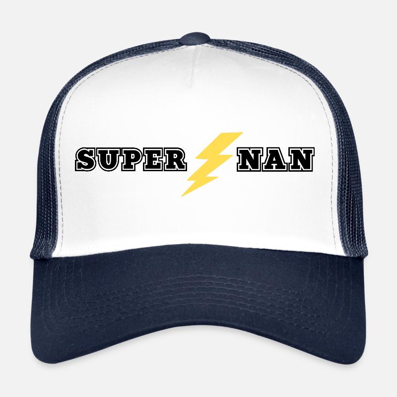 SUPER NAN NOIR - Casquette trucker  - blanc/marine