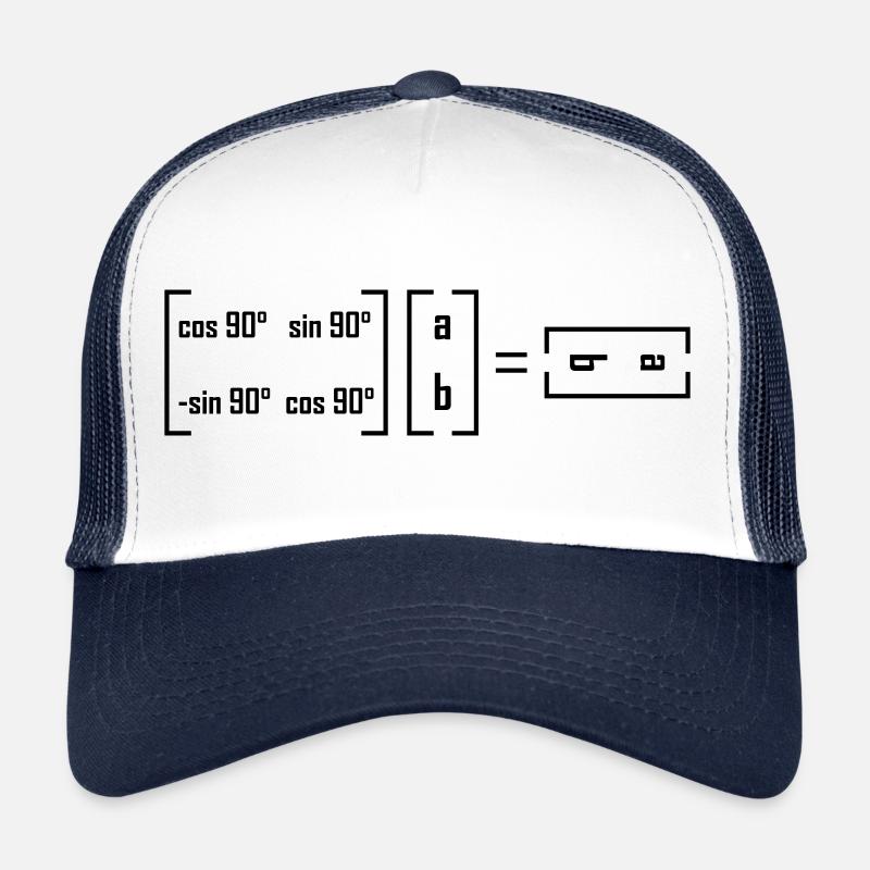 Drehmatrix - Mathematik Mathe Matrix Witz - Trucker Cap - Weiß/Navy