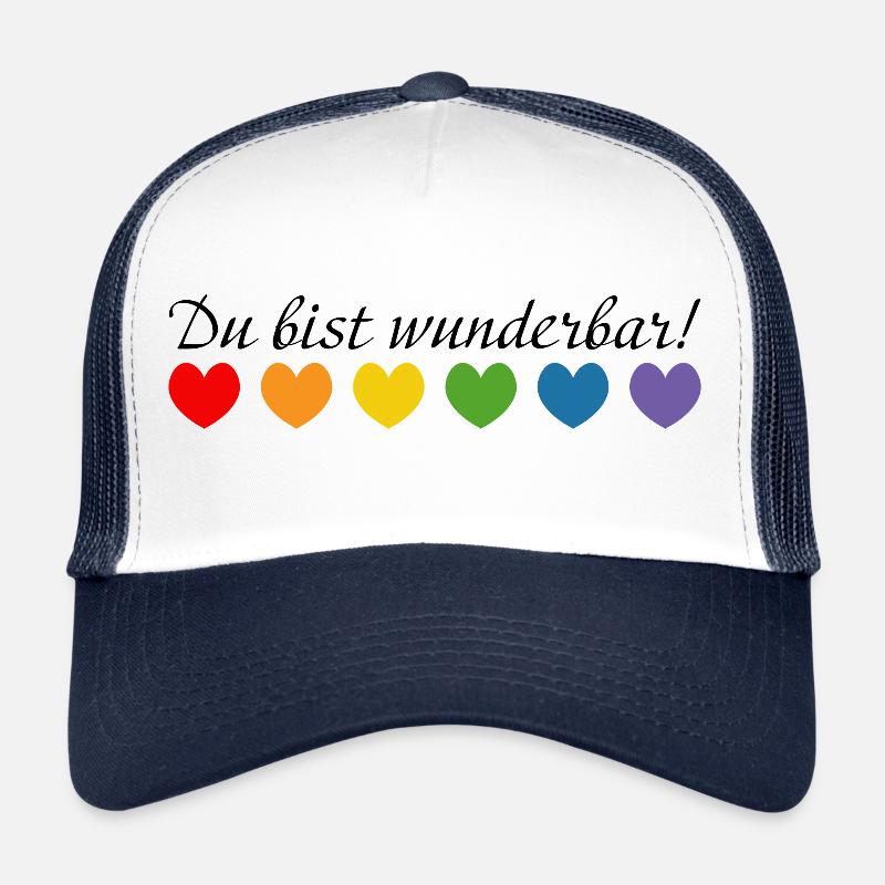 Regenbogenherzchen du bist wunderbar Trucker Cap