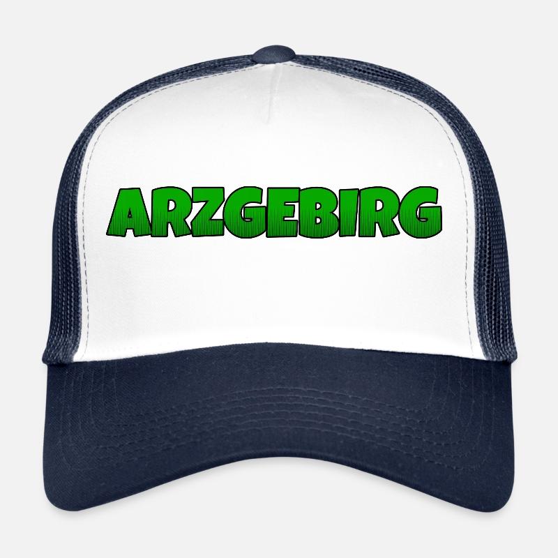Arzgebirg Heimat Sachsen - Trucker Cap - Weiß/Navy
