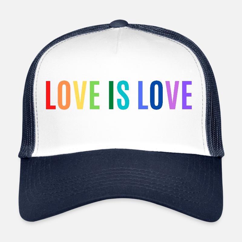 LOVE IS LOVE - Trucker Cap - Weiß/Navy