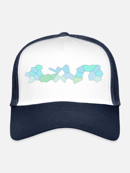Pattern 2 - Trucker Cap - white/navy - Front