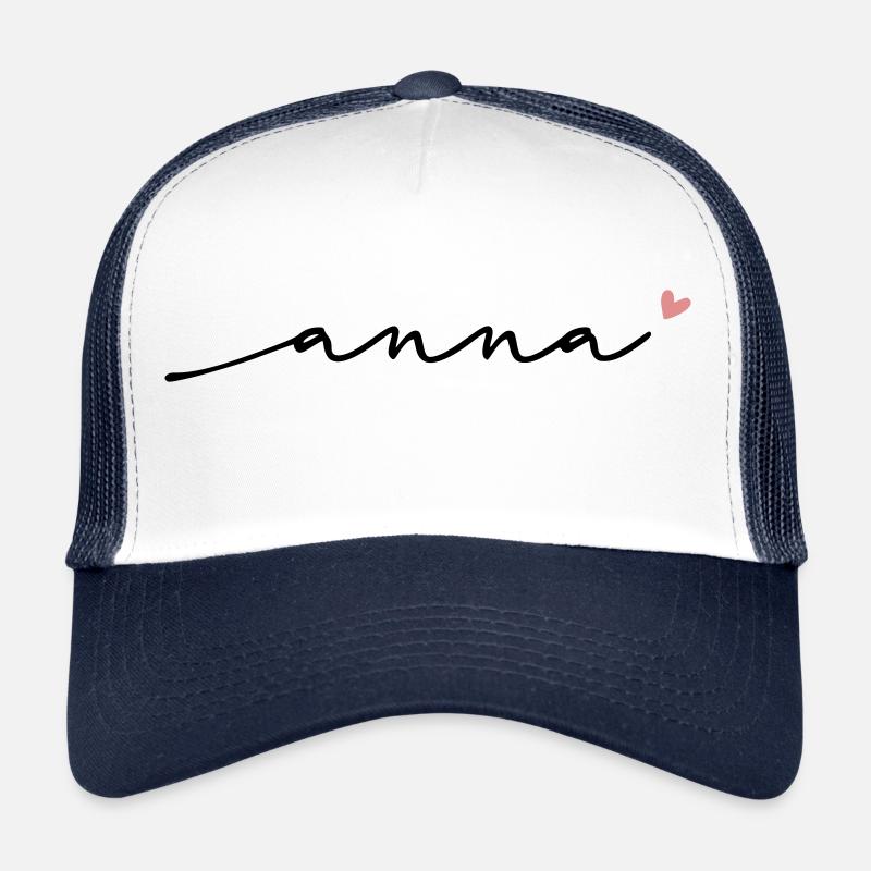 Anna Schreibschrift Name - Trucker Cap - Weiß/Navy
