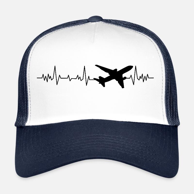 Herzschlag im Flugzeug - Trucker Cap - Weiß/Navy