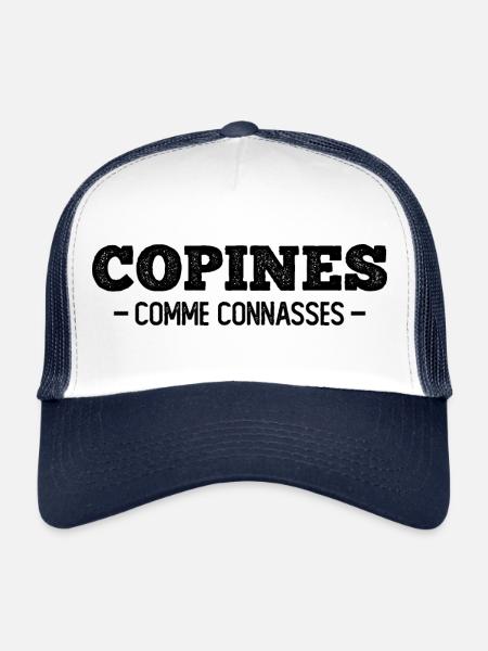 copines comme connasses - Casquette trucker  - blanc/marine - Devant