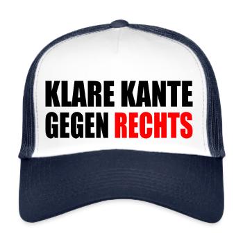 klare kante gegen rechts - Trucker Cap - Weiß/Navy - Vorne
