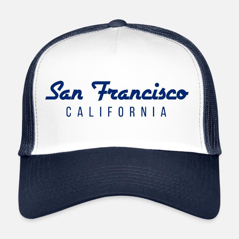 San Francisco California Flat Design - Trucker Cap - Weiß/Navy