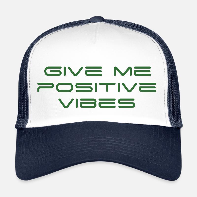 Give me positive vibes - Trucker Cap - Weiß/Navy